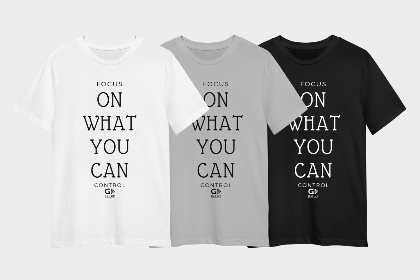 Focus Control: Motivational Letter Print T-Shirt