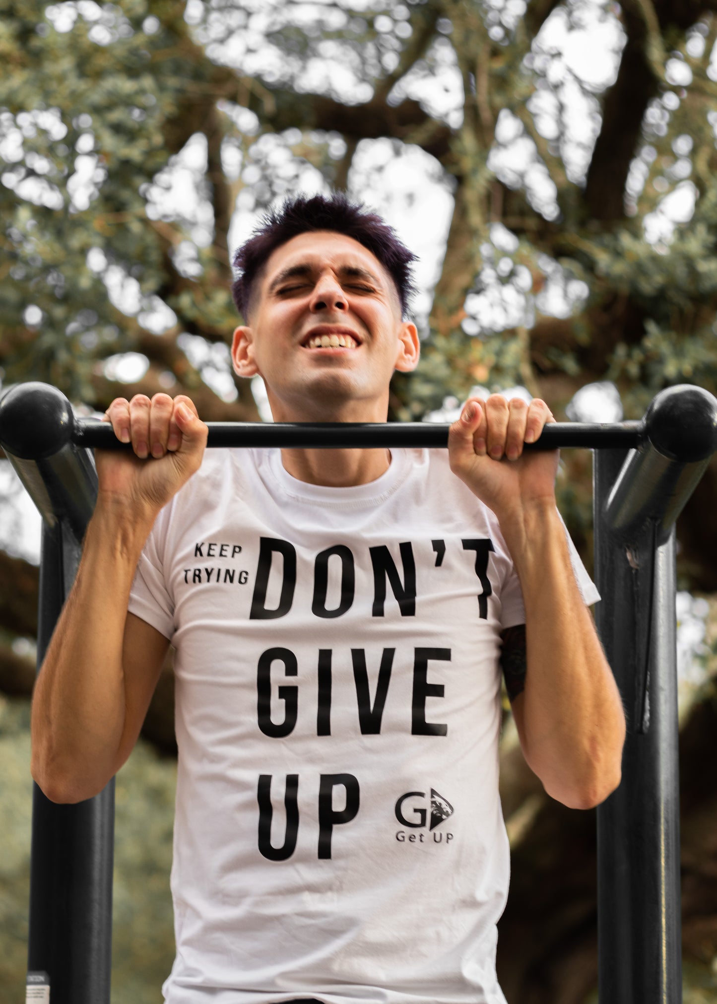 Keep Trying, Don't Give Up: Motivational Message T-Shirt