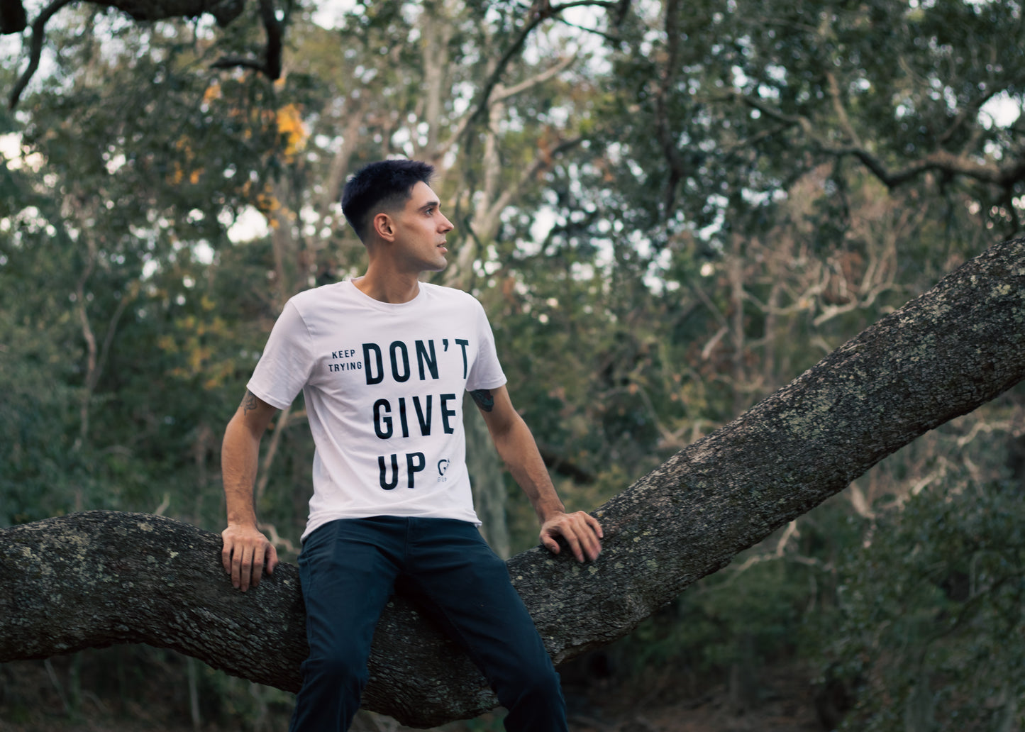 Keep Trying, Don't Give Up: Motivational Message T-Shirt