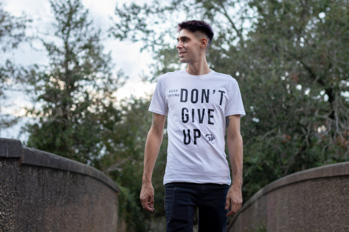 Keep Trying, Don't Give Up: Motivational Message T-Shirt